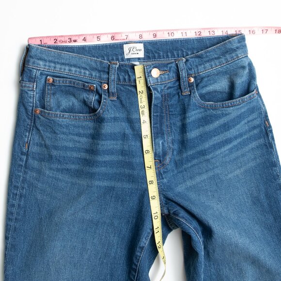 J. Crew Slim Boyfriend Jeans Raw Hem High Rise Denim Cropped Blue Size 28 - Picture 8 of 8